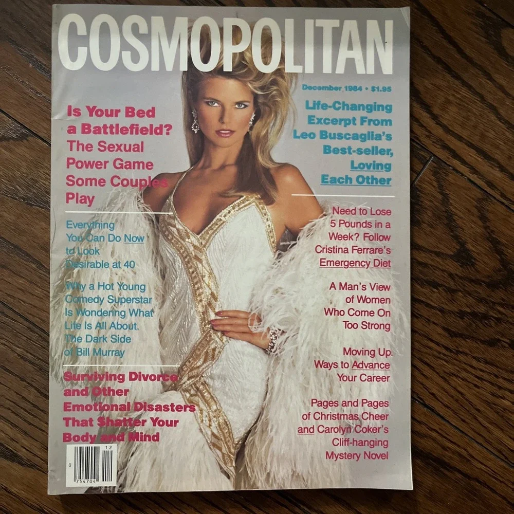 1984 December Cosmopolitan Magazine Christie Brinkley Cover Scavullo Bill Murray